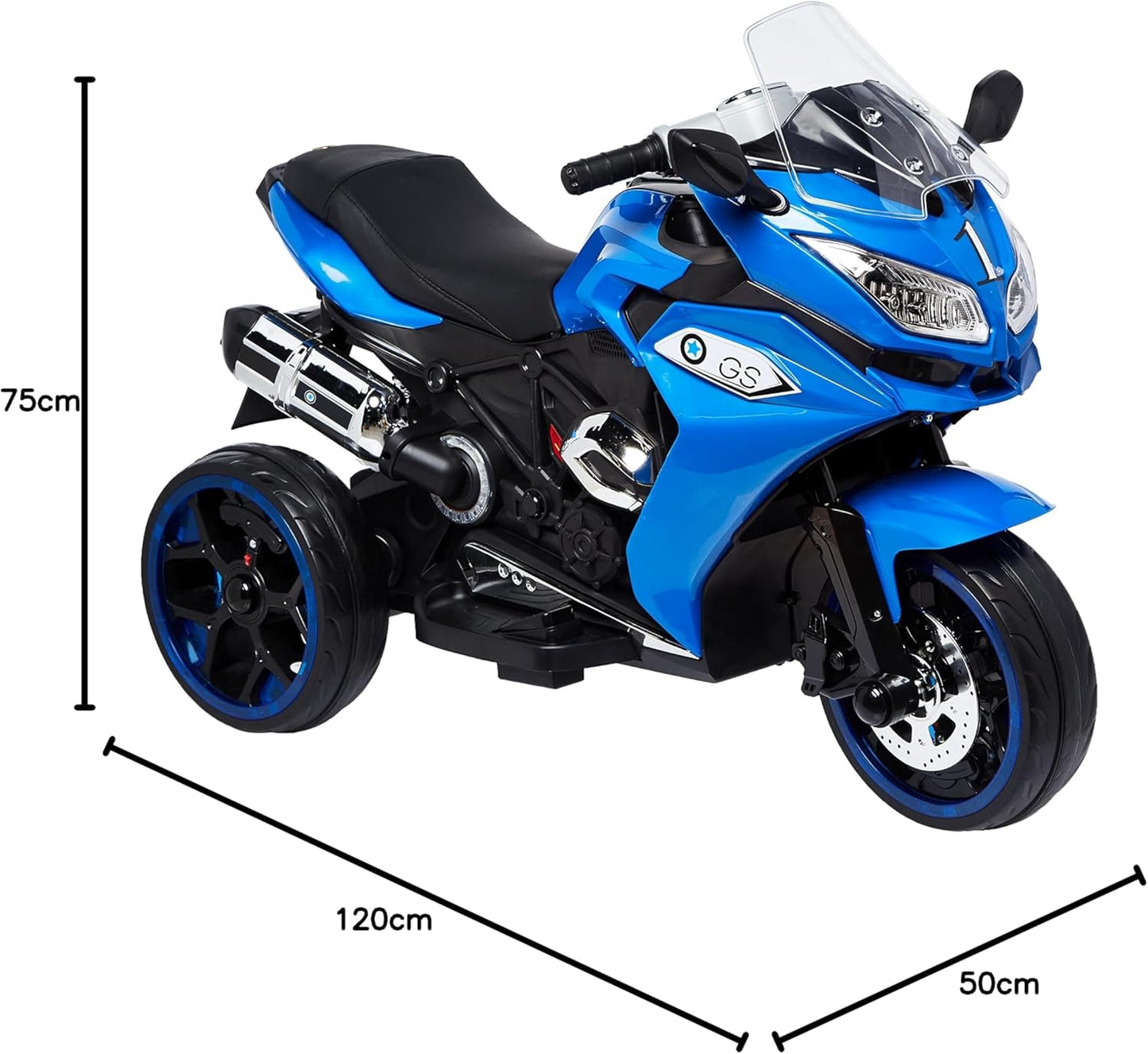 Power Riding 1200GS Style Sports Motor Bike Ride-On Electric Bike for Kids - Blue