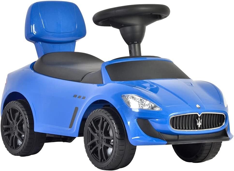 Maserati Ride on Push Car with Music and Under Seat Storage - Blue