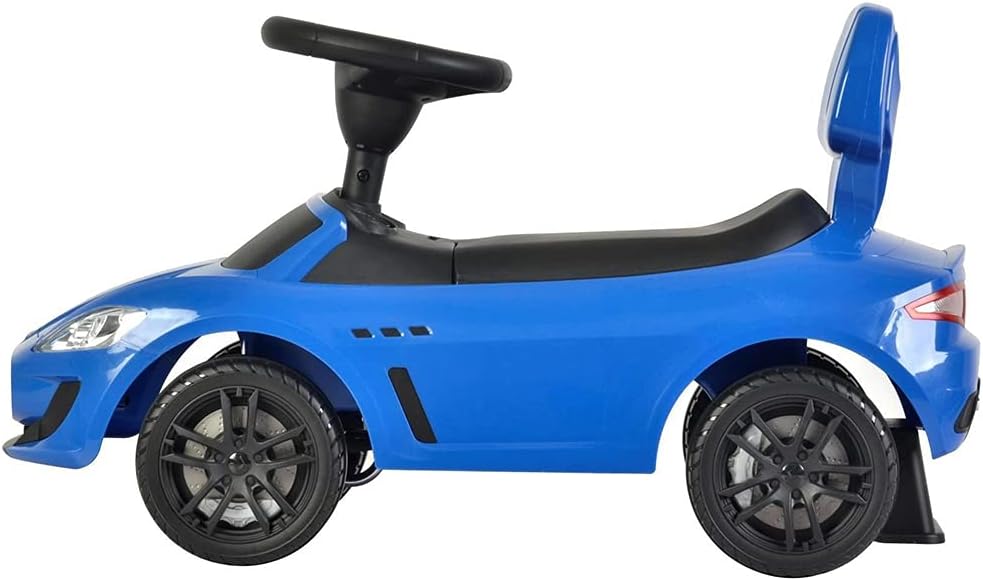 Maserati Ride on Push Car with Music and Under Seat Storage - Blue