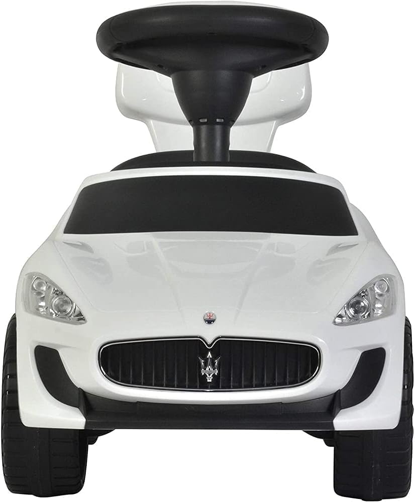 Maserati Ride on Push Car with Music and Under Seat Storage - White