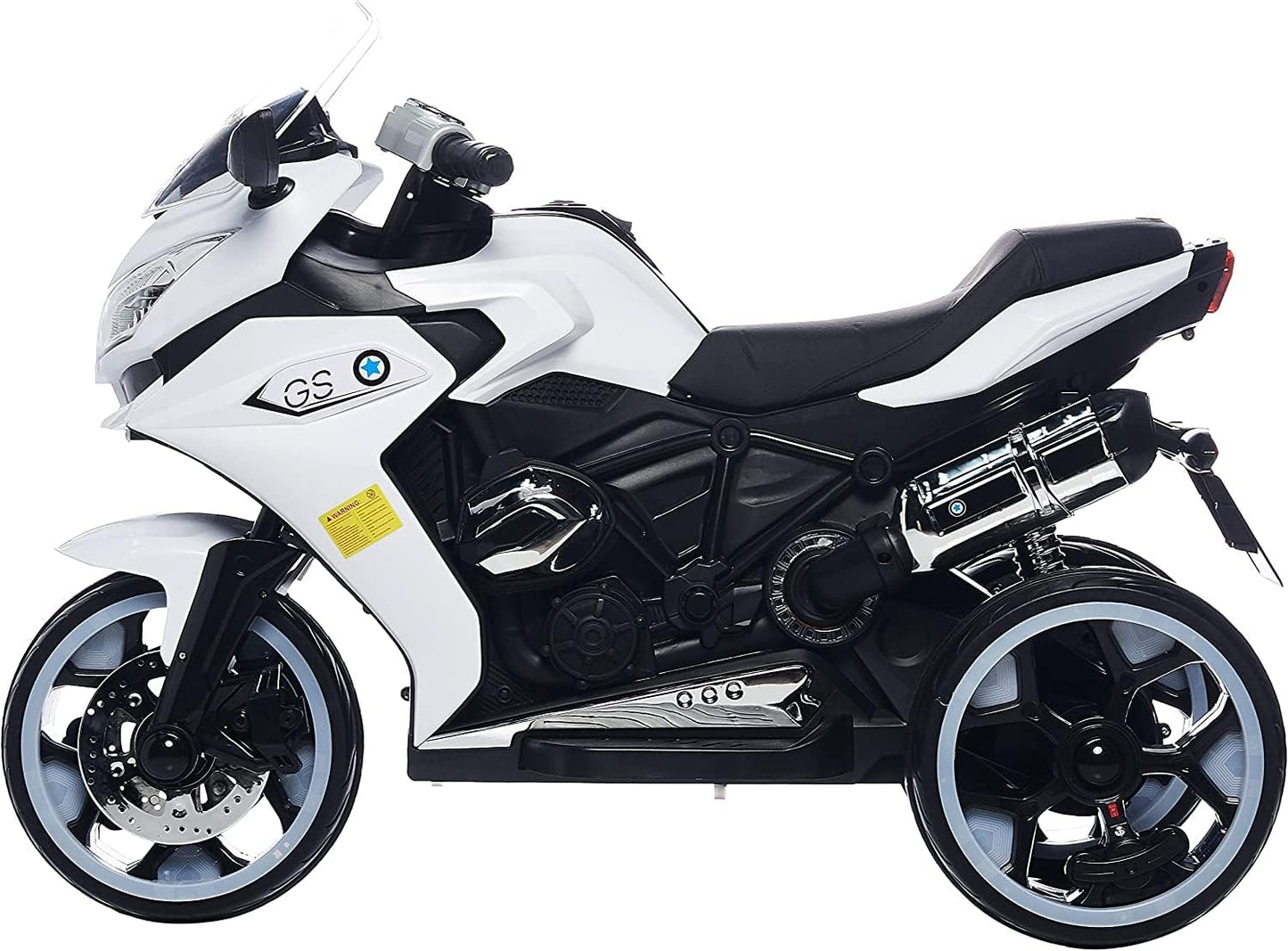 Power Riding 1200GS Style Sports Motor Bike Ride On Electric Bike for Kids - White