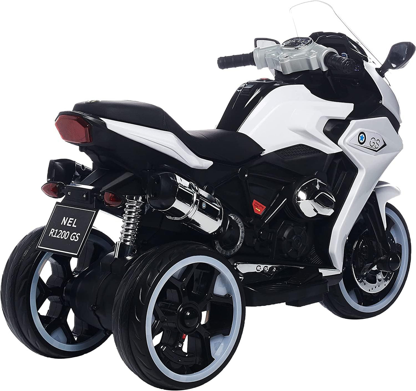 Power Riding 1200GS Style Sports Motor Bike Ride On Electric Bike for Kids - White