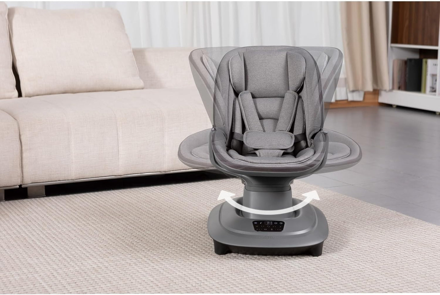 Mastela Deluxe Multi-Motion Baby Cradle- Dark Grey