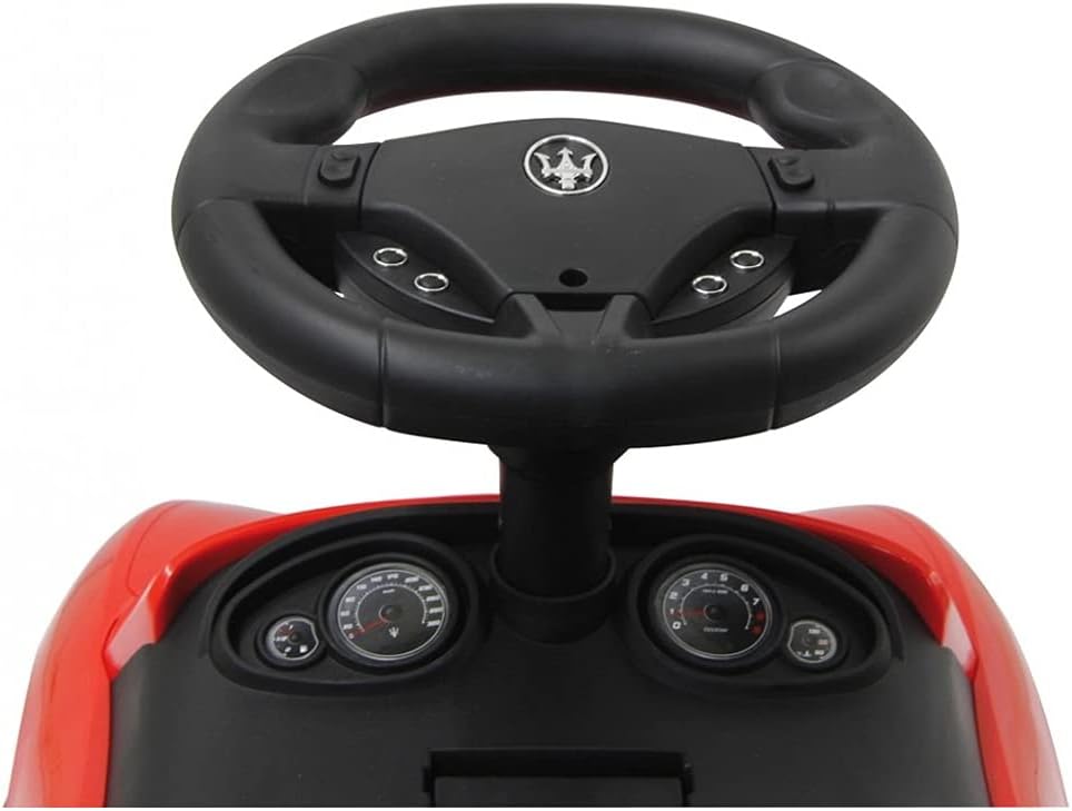 Maserati Ride on Push Car with Music and Under Seat Storage - Red