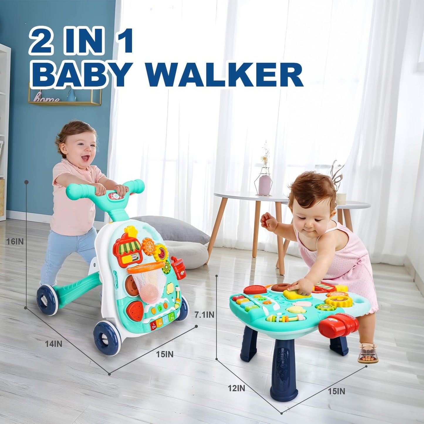 2 in 1 Push Walker and Activity Center