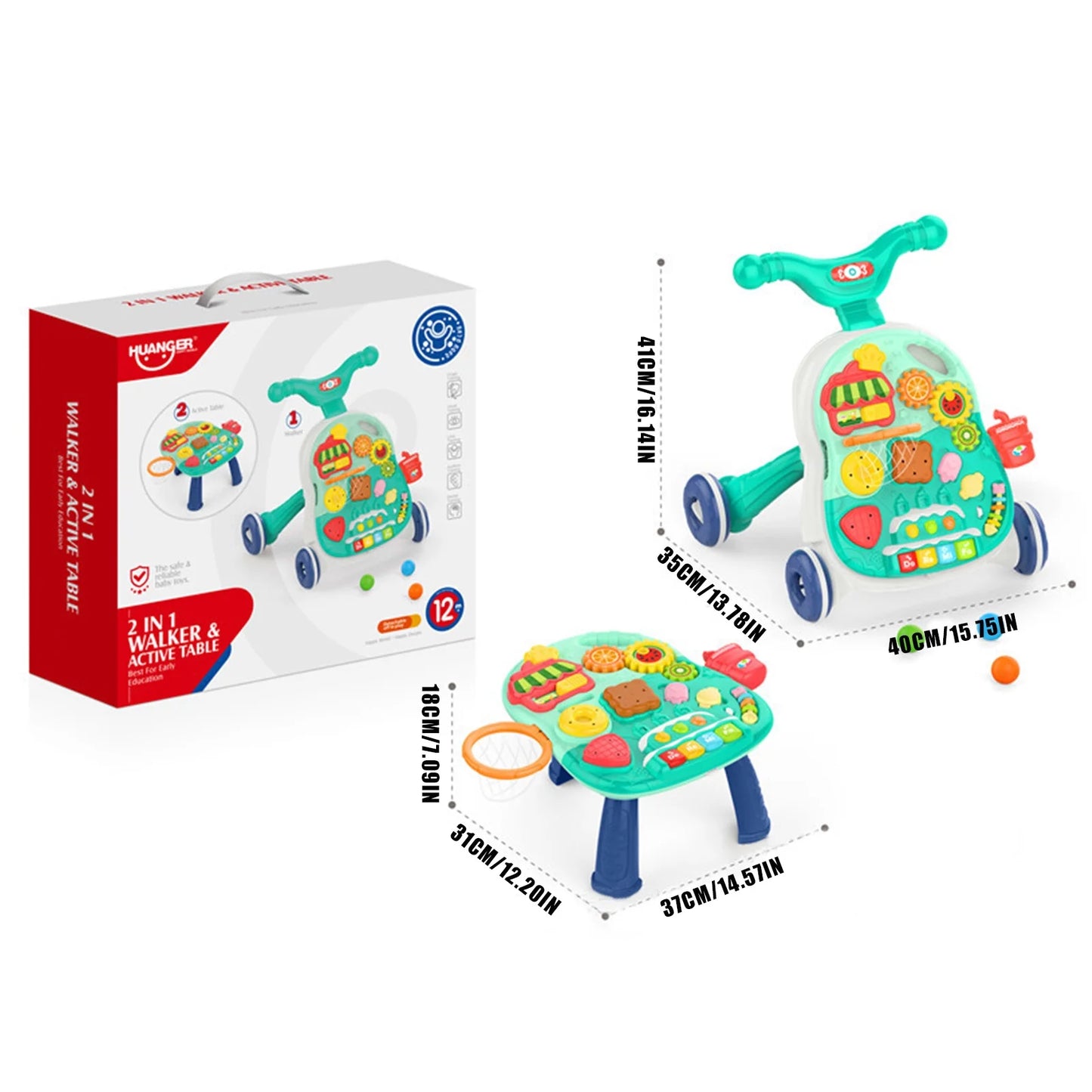 2 in 1 Push Walker and Activity Center