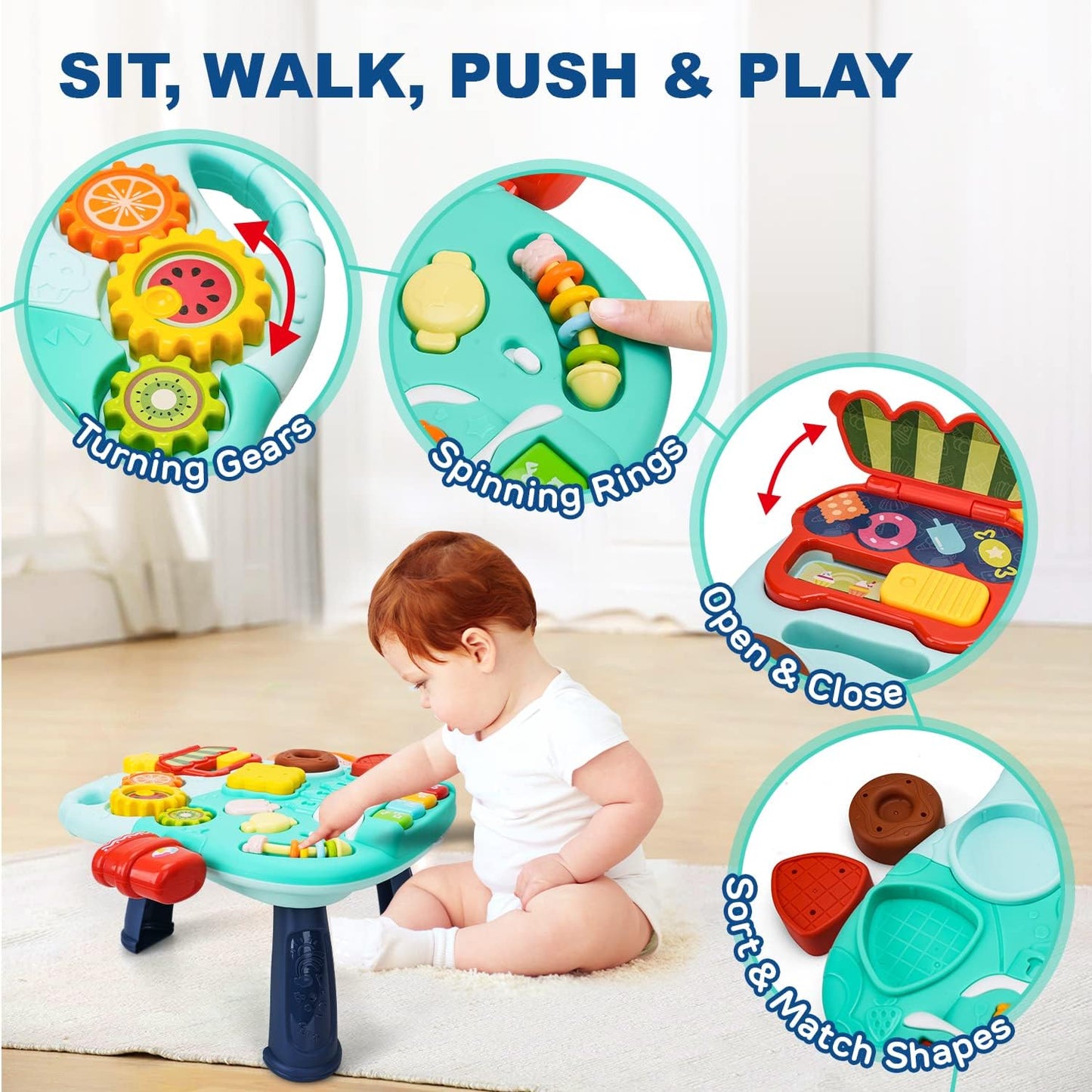 2 in 1 Push Walker and Activity Center