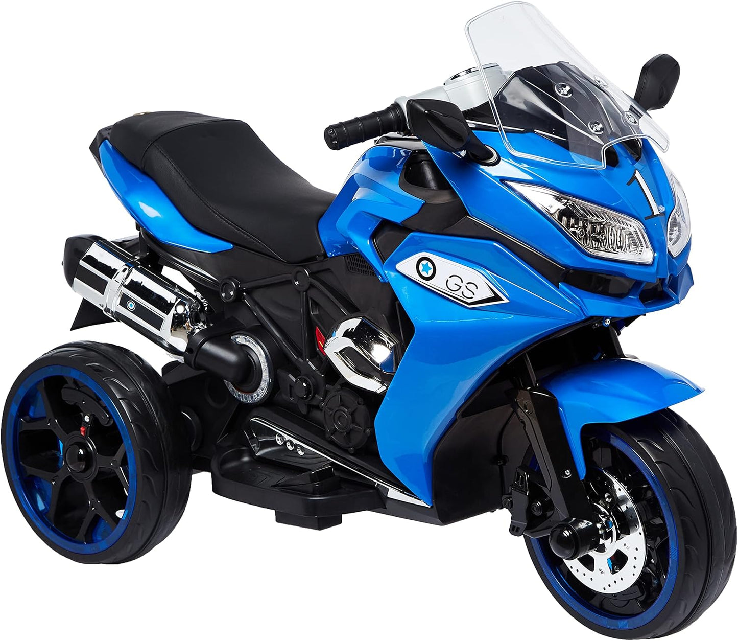 Power Riding 1200GS Style Sports Motor Bike Ride-On Electric Bike for Kids - Blue