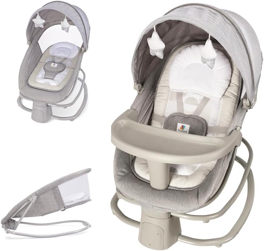 Mastela 4-in-1 Baby Swing for Infants with Dinner Plate