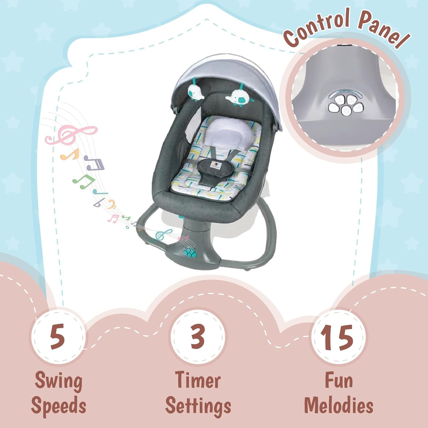 Mastela 3 In 1 Deluxe Multi-Functional Swing (Green)