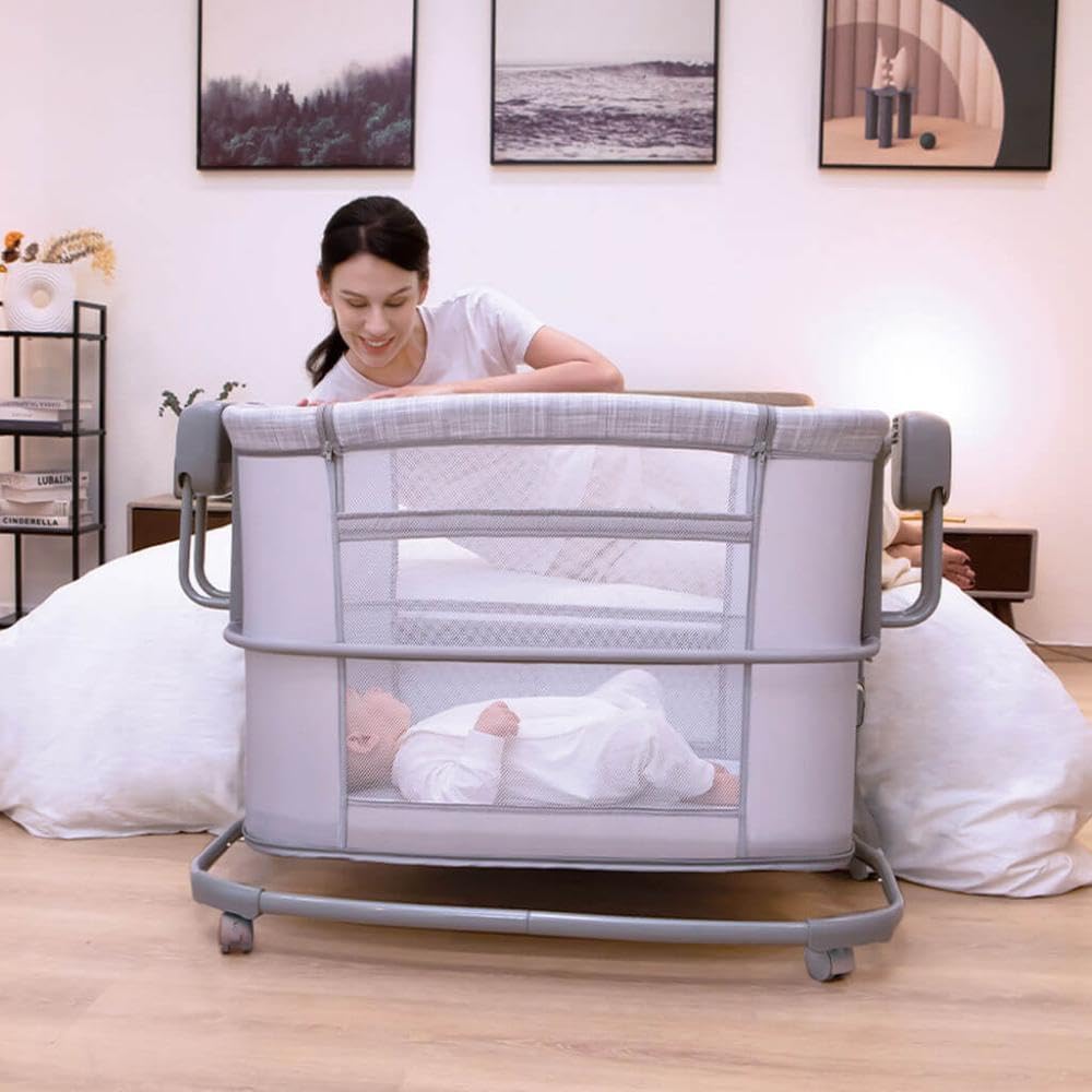 Mastela 3-in-1 Electric Swing Bedside Baby Bassinet