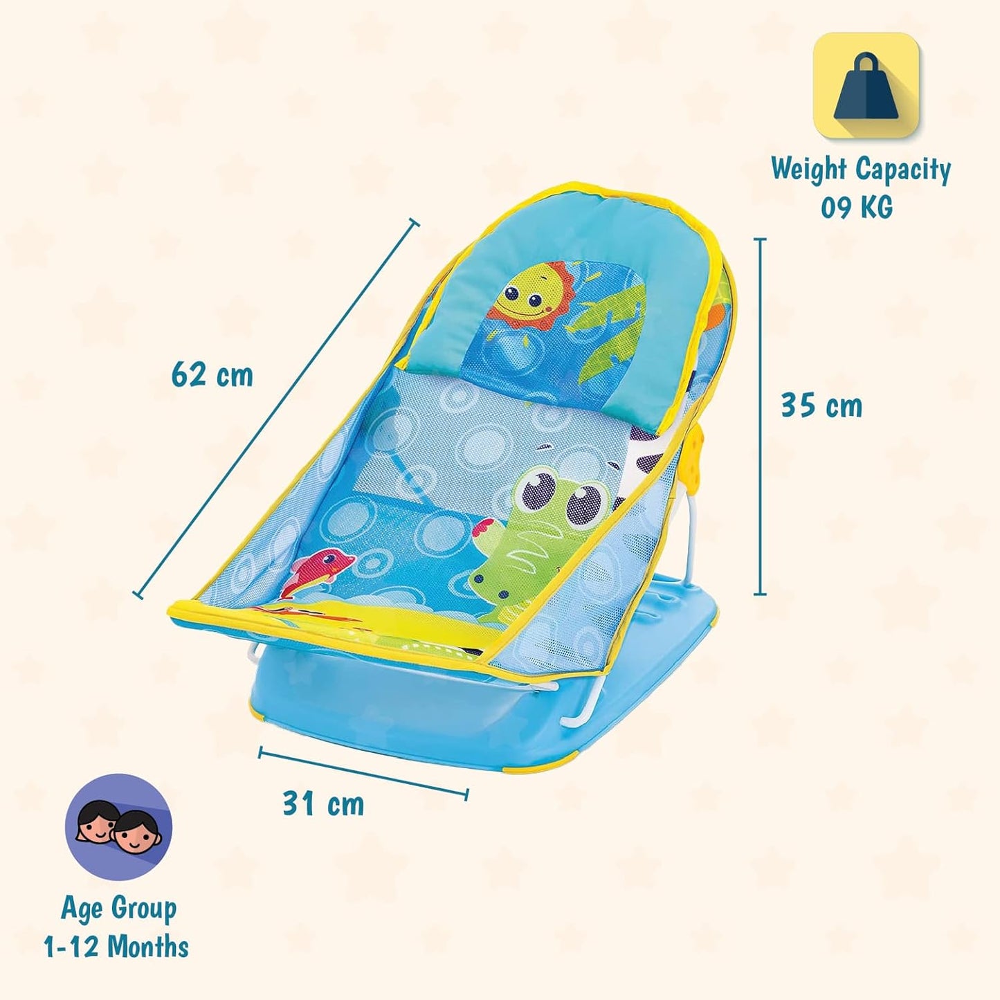 Mastela Soft and Adjustable Baby Bath Chair with Non-Slip Base
