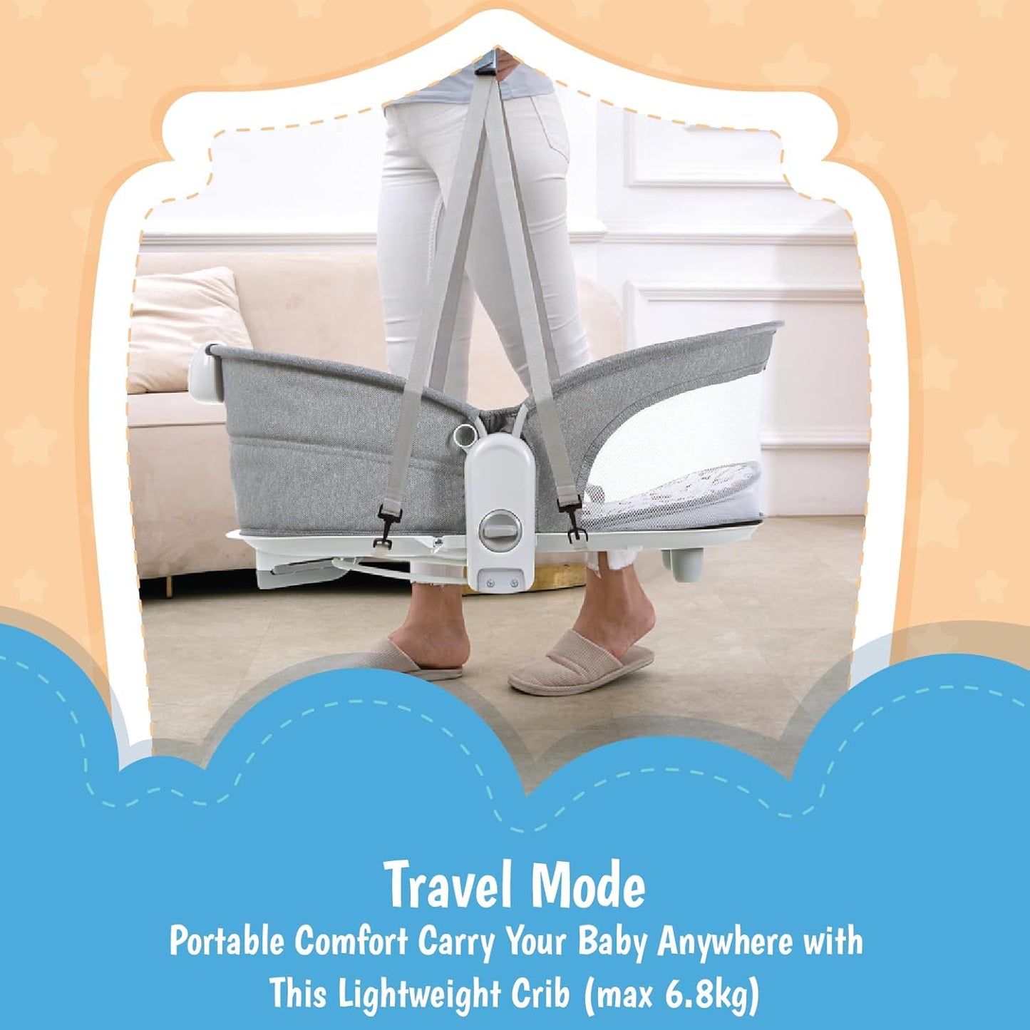 Mastela 6 In 1 Deluxe Multi-Functional Bassinet (Grey)