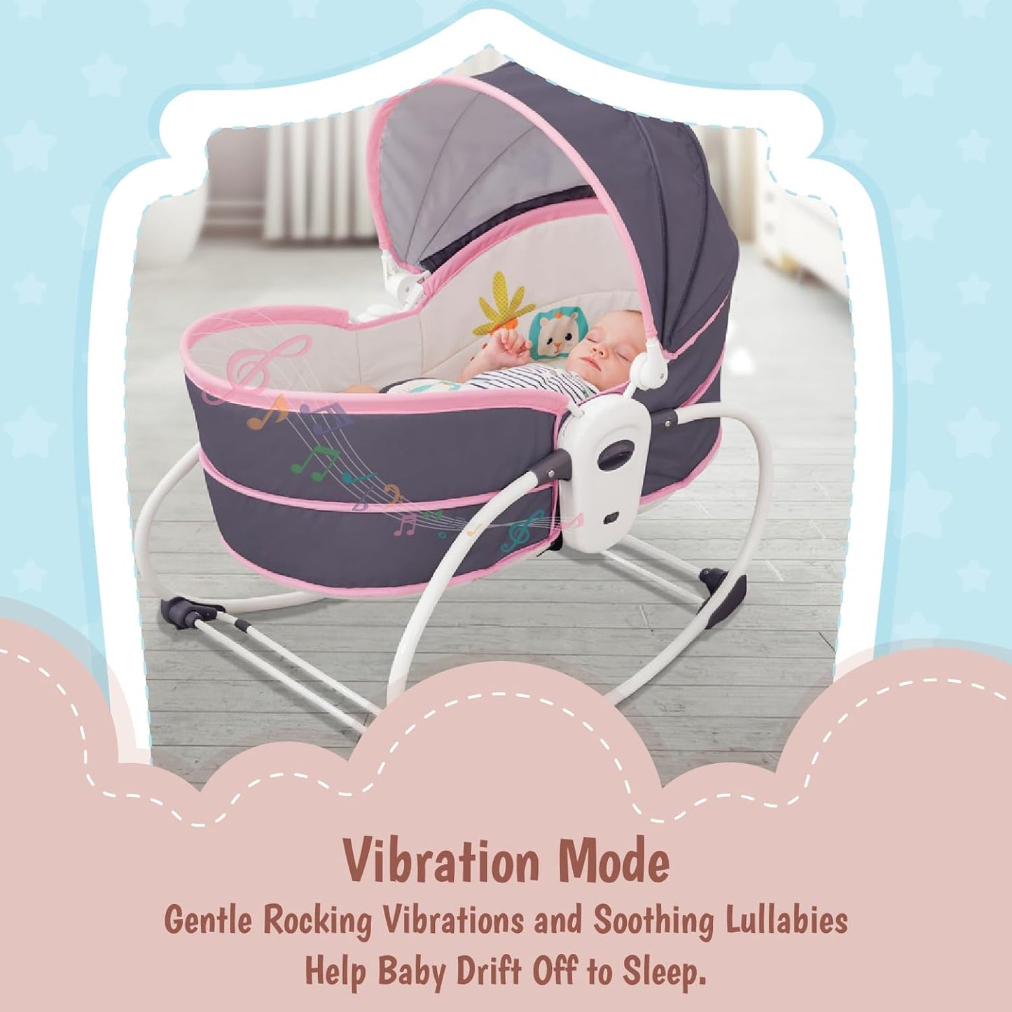 Mastela 5 In 1 Rocker & Bassinet for Infants