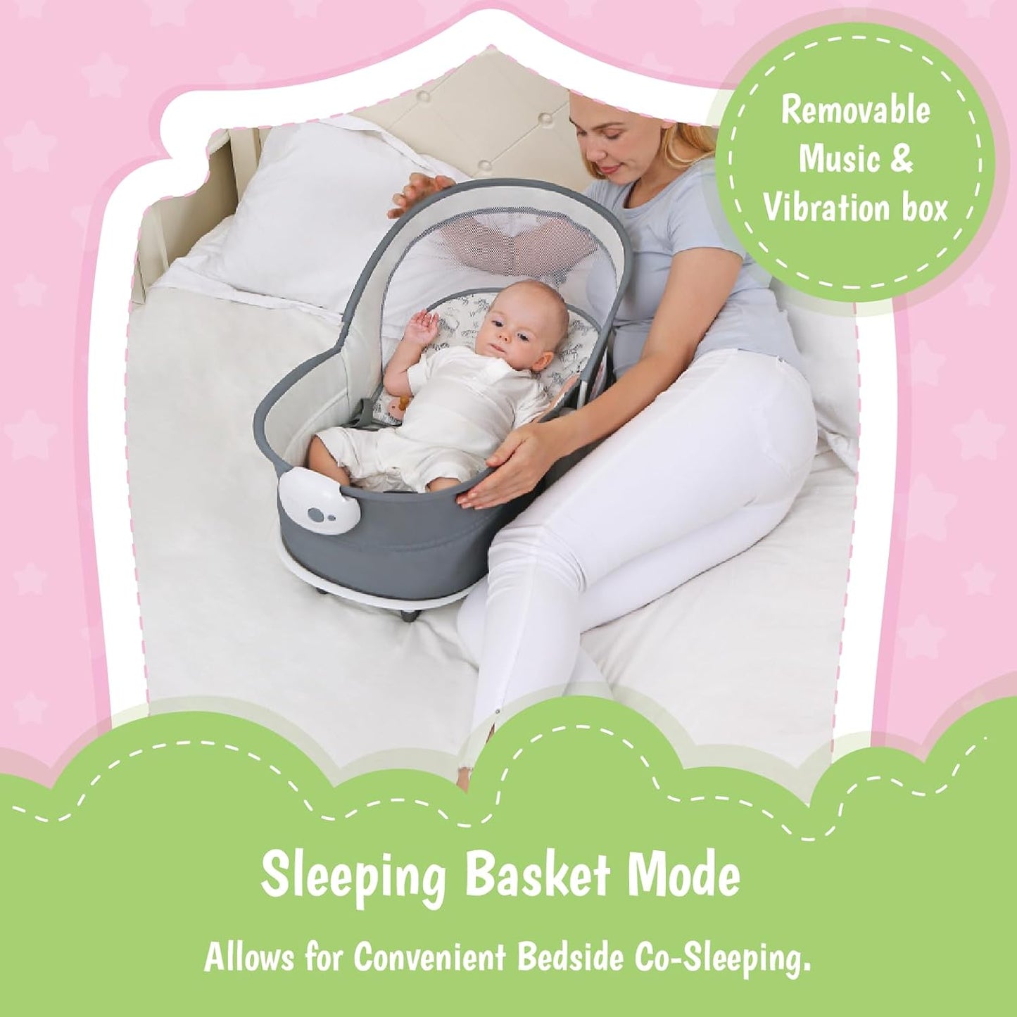 Mastela 6 In 1 Deluxe Multi-Functional Bassinet (White)