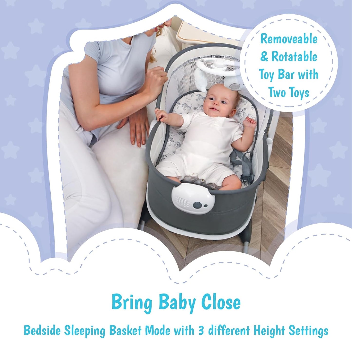Mastela 6 In 1 Deluxe Multi-Functional Bassinet (White)