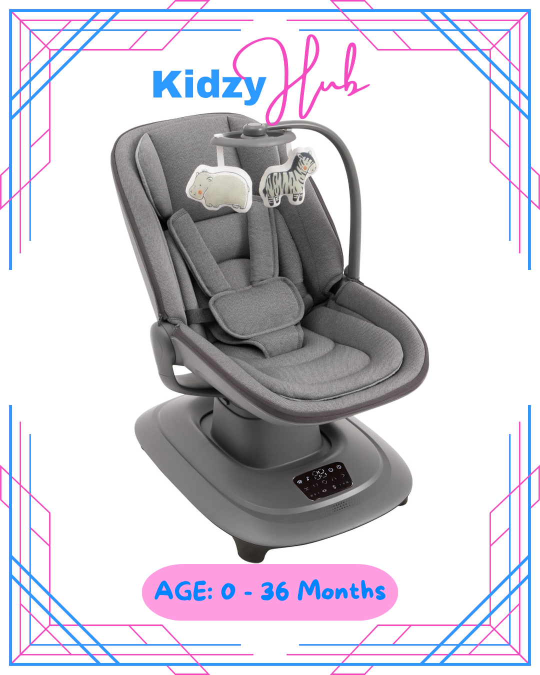 Mastela Deluxe Multi-Motion Baby Cradle- Dark Grey