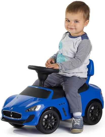 Maserati Ride on  Push Car with Music and Under Seat Storage - Blue