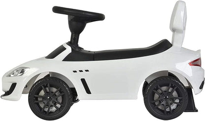 Maserati Ride on  Push Car with Music and Under Seat Storage - White