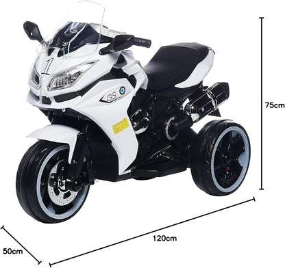 Power Riding 1200GS Style Sports Motor Bike Ride On Electric Bike for Kids - White