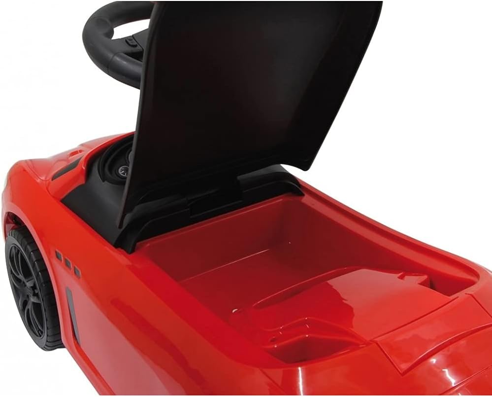 Maserati Ride on  Push Car with Music and Under Seat Storage - Red