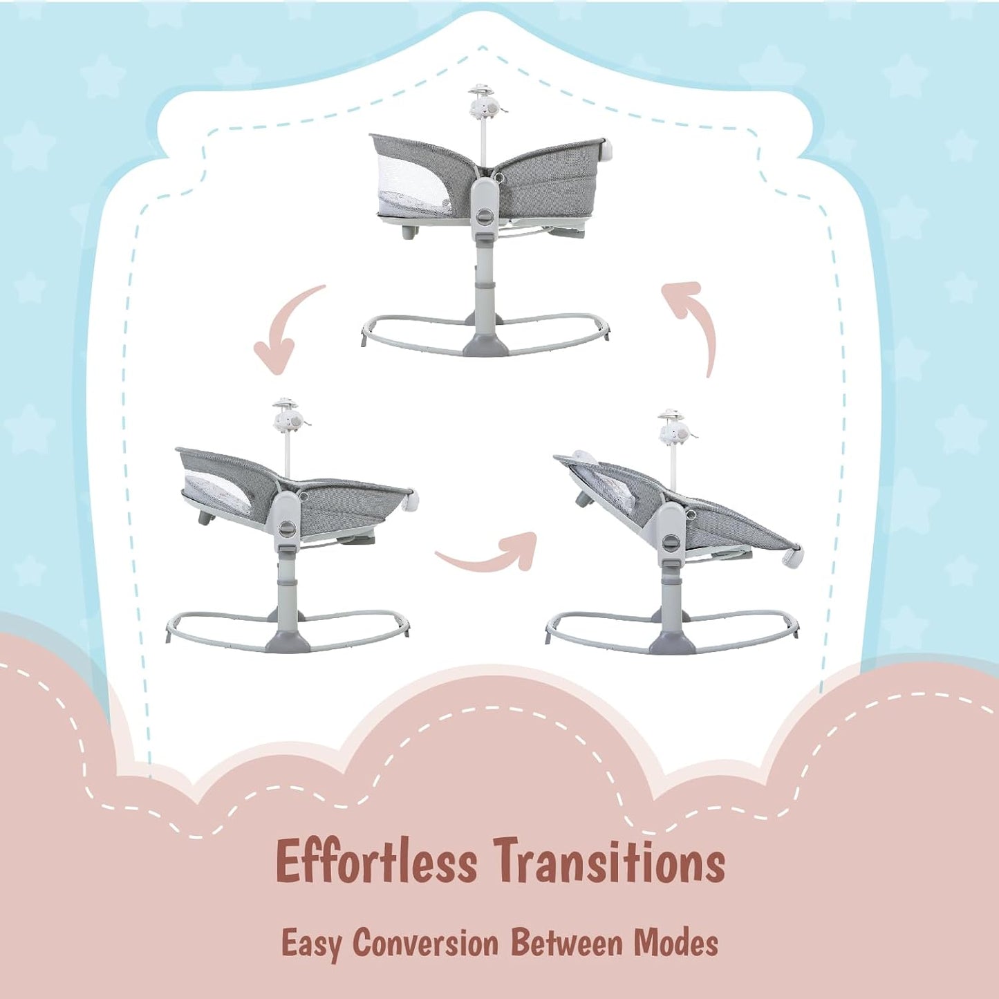 Mastela 6 In 1 Deluxe Multi-Functional Bassinet (Grey)