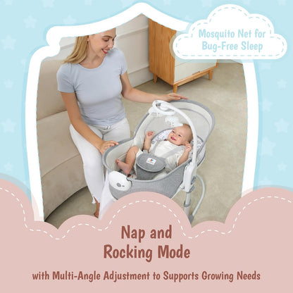 Mastela 6 In 1 Deluxe Multi-Functional Bassinet (Grey)