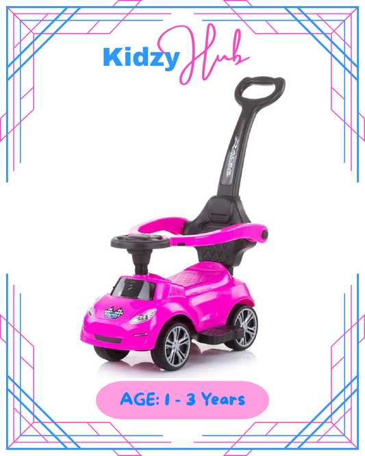 Ride-on Push Car with Turbo guide rod pink