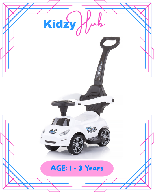 Ride-on Push Car with Turbo guide rod White