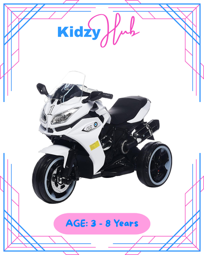 Power Riding 1200GS Style Sports Motor Bike Ride On Electric Bike for Kids - White