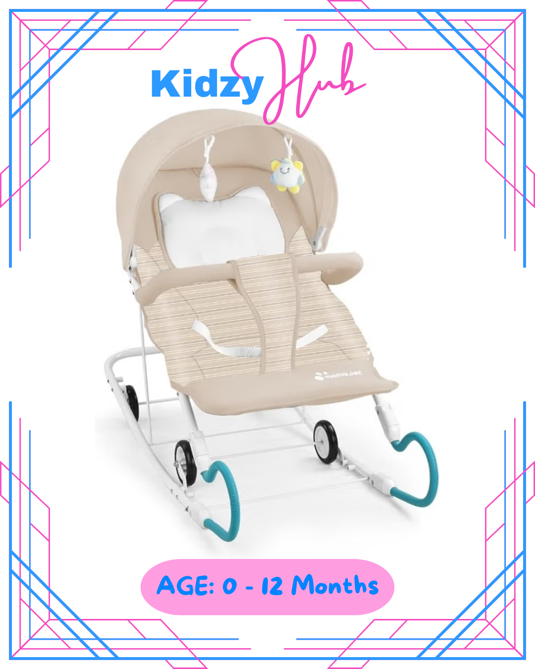 Mamalove Adjustable Rocking & Rolling Chair (with canopy)