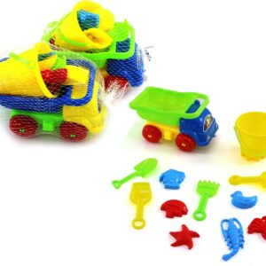 Beach Toys Sand Truck Set 12 Pieces Perfect for Outdoor Fun and Creative Play on the Beach or Sandbox Durable and Colorful Toy Set - Image 4