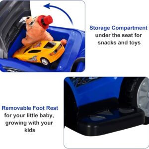 Baby Megacar Ride on Push Car  3 in 1 -Stroller, Walker &  Riding Car with Guardrail, Handle, Horn & Music - Blue - Image 4
