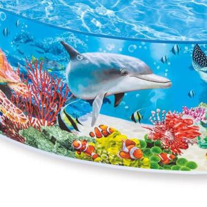 Intex  Deep Sea Blue 8 Feet x 18 Inch SnapSet Instant Round Plastic Above Ground Swimming Kiddie Pool for Ages 3 Years and Up, Blue - 58472 - Image 6