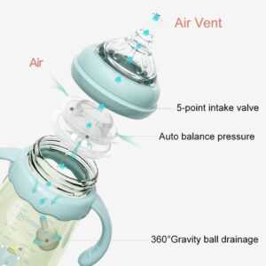 Baby Feeding Bottle PP 330ml with Extra Soft Nipple and Handle - Assorted Color - Image 3
