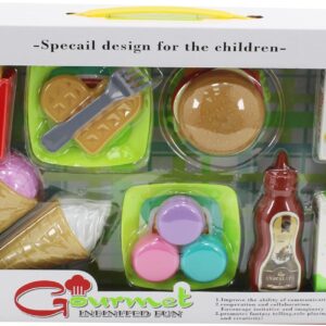 Fast Food Pretend Play Toy Set 9 Pieces Multicolor Includes Fries, Sandwich, Ice Cream, Ketchup, Milk, and Burger Perfect for Ages 3+ - Image 8