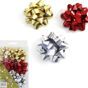 Metallic Flower Bows Multi Color Set 2.5 Inch 6 Pieces per Box Perfect for Gift Wrapping Party Decorations Craft Projects and Celebrations (METALLIC FLOWER BOW MULTI COLOR) - Image 5