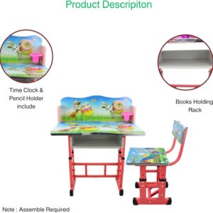 Education Study Table And Chair With Clock and Pencil Holder - Image 3