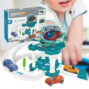 Racing Set Educational Toy Gliding Rail Car Toy Set | Interactive Parking Playset for Kids | Enhances Fine Motor Skills | Safe, Non-Toxic Toys for Ages 3+ - Image 3